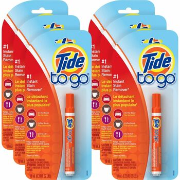 Tide To Go Stain Remover Pen, 0.338 oz Pen, 6/Carton