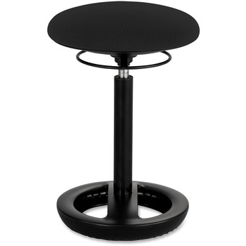 Safco Twixt Desk Height Ergonomic Stool, 22 1/2&quot; High, Black Fabric