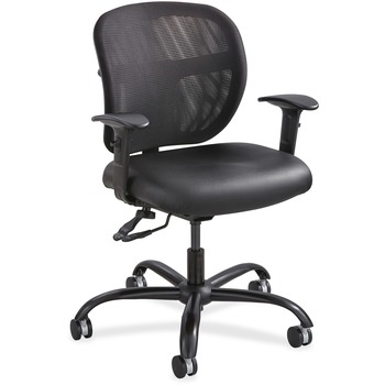 Safco Vue Intensive Use Mesh Task Chair, Vinyl Seat, Black
