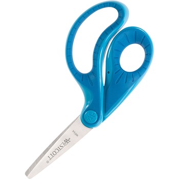 Westcott Ergo Jr. Kids&#39; Scissors, 5 in, Pointed, Right Hand, Assorted Colors