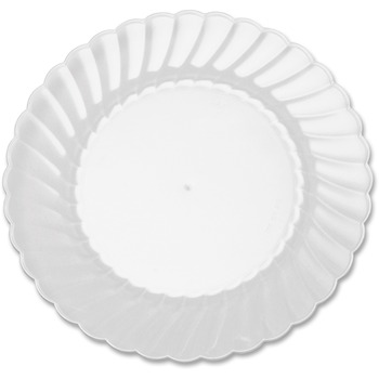 WNA Classicware Round Plates, Plastic, 6&quot;, Clear, 12 Plates/Pack, 15 Packs/Carton