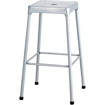 Safco Bar-Height Steel Stool, Silver