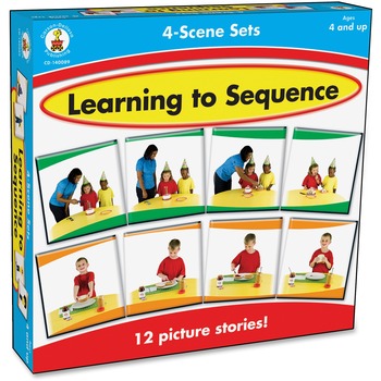 Carson-Dellosa Publishing Learning to Sequence 4-Scene Set, Sequencing Card Game, for Grades K-3