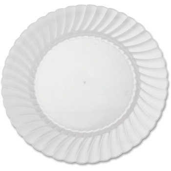 WNA Classicware Round Plates, Plastic, 9&quot;, Clear, 12 Plates/Pack
