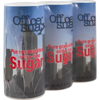 Office Snax Reclosable Canister of Sugar, 20 oz, 3/Pack