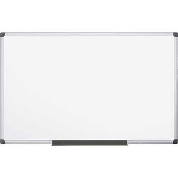 MasterVision Value Lacquered Steel Magnetic Dry Erase Board, 48 x 96, White, Aluminum Frame