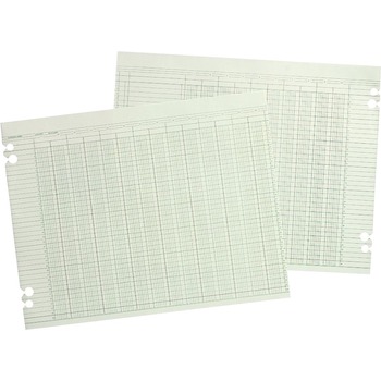 Wilson Jones Accounting Sheets, 10 Column, 9-1/4 x 11-7/8, 100 Loose Sheets/Pack, Green
