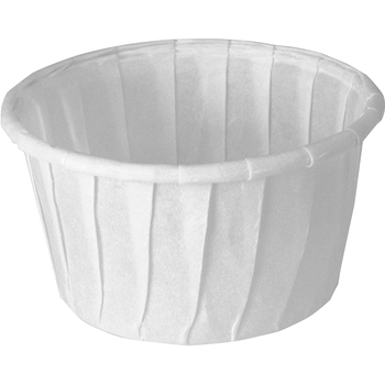 SOLO Cup Company Treated Paper Souffl&#233; Portion Cups, 1 1/4 oz., White, 250/BG, 20 BG/CT
