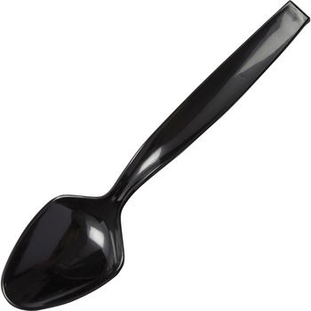 WNA Spoons, Plastic, 9&quot; L, Black, 144 Spoons/Carton