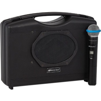 AmpliVox Bluetooth Audio Portable Buddy with Wireless Handheld Mic, 50W, Black