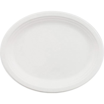 Chinet Classic Oval Dinner Platters, Paper, 9 3/4&quot;, White, 500 Plates/Carton