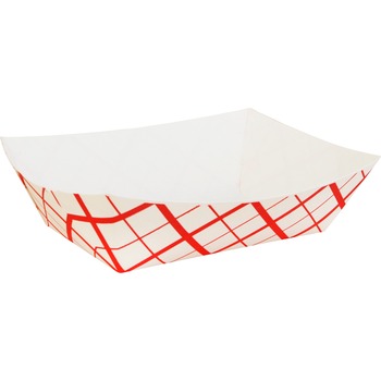 SCT Paper Food Baskets, 3lb, Red/White, 500/Carton
