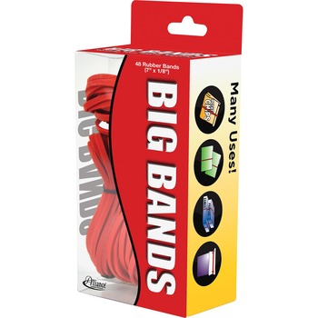 Alliance Rubber Company Big Bands Rubber Bands, 7 x 1/8, Red, 48/Pack