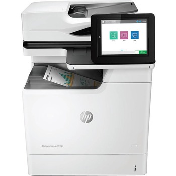 HP Color LaserJet Enterprise Flow M681f Multifunction Laser Printer, Copy/Fax/Print/Scan, White