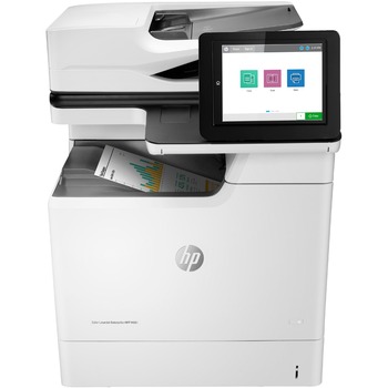 HP Color LaserJet Enterprise M681dh Multifunction Laser Printer, Copy/Fax/Print/Scan, White