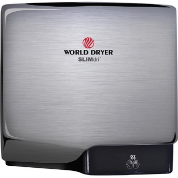 WORLD DRYER SLIMdri Hand Dryer, Stainless Steel, Brushed