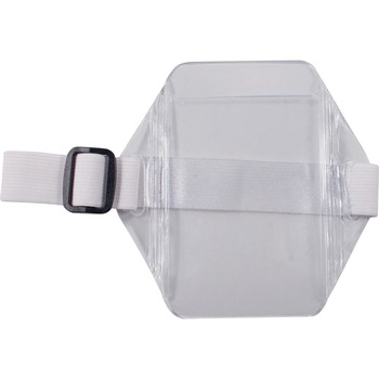 Advantus Vertical Arm Badge Holder, 2 1/2 x 3 1/2, Clear/White, 12 per Box