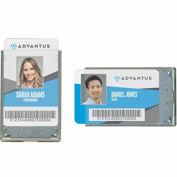 Advantus Rigid Two-Badge Blocking Smart Card Holder, 3 3/8 x 2 1/8, Clear, 20 per Pack