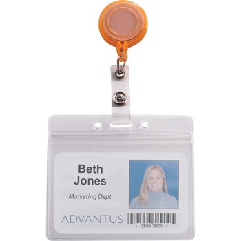 Advantus Deluxe Retractable ID Card Reel, 30&quot; Extension, Assorted Colors, 20/Pack