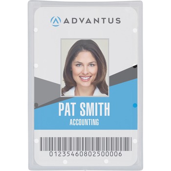Advantus Clear ID Card Holder, Horizontal, 2 5/16&quot; x 3 11/16&quot;, 25/PK