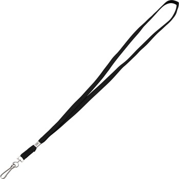 Advantus Deluxe Lanyard, Metal J-Hook Fastener, Black