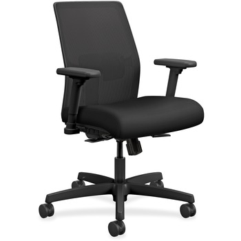 HON Ignition 2.0 Ilira-Stretch Low-Back Mesh Task Chair, Black Fabric Upholstery
