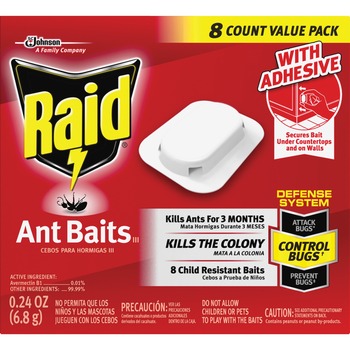 Raid Ant Baits, 0.24 oz, Box, 8/Box, 12 Boxes/Carton