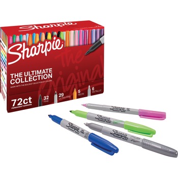 Sharpie Permanent Markers Ultimate Collection, Fine; Ultra Fine, Assorted, 72/Set