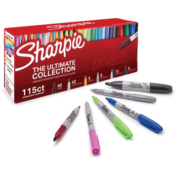 Sharpie Permanent Markers Ultimate Collection, Assorted Tips and Colors, 115/ST