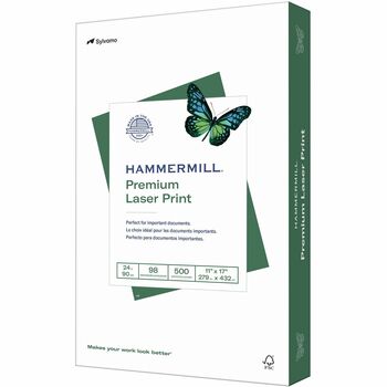 Hammermill Premium Laser Print Copy Paper, 98 Bright, 24 lb, 11&quot; x 17&quot;, White, 500 Sheets/Ream