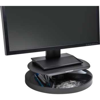 Kensington Spin2 Monitor Stand with SmartFit, 12.6w x 12.6d x 3.5h, Black