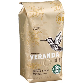 Starbucks VERANDA BLEND Coffee, Light Roast, Whole Bean, 1 lb Bag