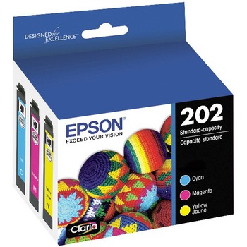 Epson T202520S (202) Claria Ink, 165 Page-Yield, Cyan/Magenta/Yellow
