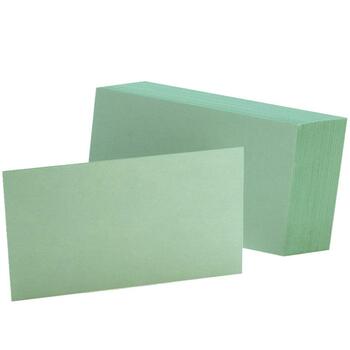 Oxford Index Cards, Unruled, 3 in x 5 in, Green, 100 Cards/Pack, 10 Pack/Carton
