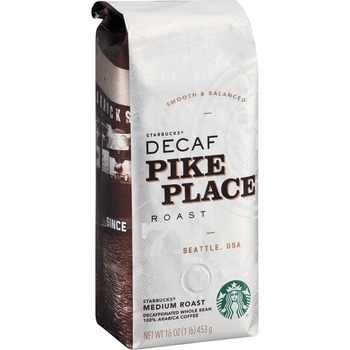 Starbucks Whole Bean Coffee, Decaf Pike Place Roast, 1 lb Bag