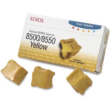 Xerox 108R00671 Solid Ink Stick, 1033 Page-Yield, 3/Box, Yellow