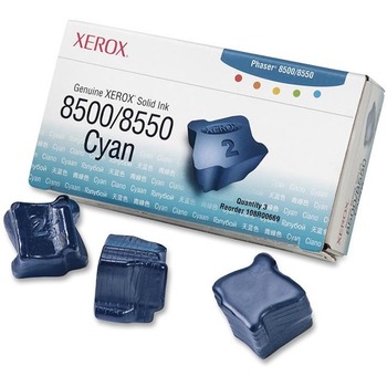 Xerox 108R00669 Solid Ink Stick, 1033 Page-Yield, 3/Box, Cyan