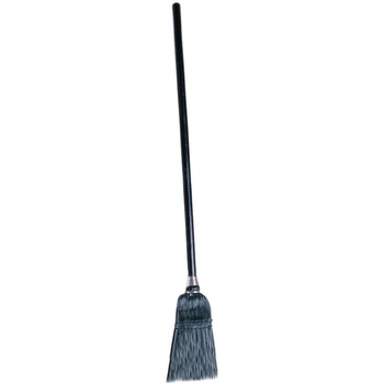 Rubbermaid Commercial Lobby Pro Synthetic-Fill Broom, 37 1/2&quot; Handle, Black