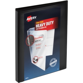 Avery Heavy-Duty View Binder w/ DuraHinge and Locking One Touch Slant Rings,1/2&quot;,Black