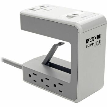 Tripp Lite by Eaton Six-Outlet Surge Protector with Two USB-A and One USB-C Ports, 8 ft Cord, 1080 Joules, Gray