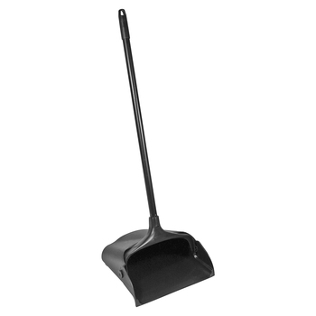 Rubbermaid Commercial Lobby Pro Upright Dustpan, w/Wheels, 12 1/2 &quot;, Polypropylene w/Vinyl Coat, Black