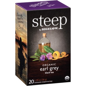 Bigelow Organic Earl Grey, Black Tea, Full-Caffeine, Tea Bags, 20/Box