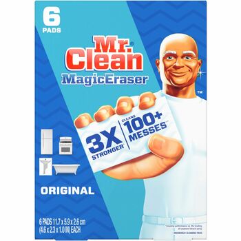 Mr. Clean Magic Eraser Foam Pad, 2 3/10&quot; x 4 3/5&quot;, White, 6/Box