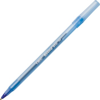 BIC Round Stic Xtra Life Ballpoint Pen Xtra-Value Pack, Stick, Medium 1.2 mm, Blue Ink, Gray Barrel, 240/Carton