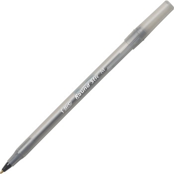 BIC Round Stic Xtra Life Ballpoint Pen Xtra-Value Pack, Stick, Medium 1 mm, Black Ink, Black Barrel, 240/Carton