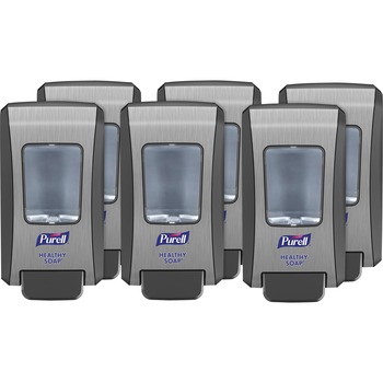 PURELL FMX-20 Soap Push-Style Dispenser, 2,000 mL, 6.5 x 4.65 x 11.86, Graphite/Chrome, 6/Carton