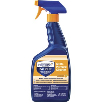 Microban 24-Hour Disinfectant Multipurpose Cleaner, Citrus, 32 oz Spray Bottle, 6/Carton