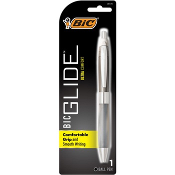 BIC GLIDE Ultra Comfort Ballpoint Pen, Retractable, Medium 1 mm, Black Ink, Randomly Assorted Barrel Colors