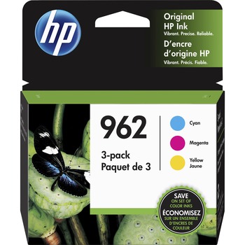 HP 962 Ink Cartridges - Cyan, Magenta, Yellow, 3 Cartridges (3YP00AN)