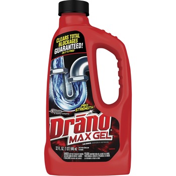 Drano Max Gel Clog Remover, 32oz Bottle, 12/Carton